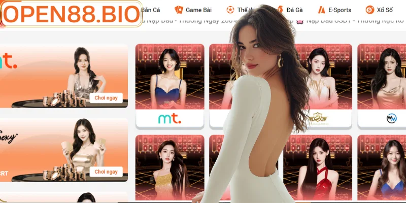 Giao diện kho trò chơi Open88 đa dạng chủ đề