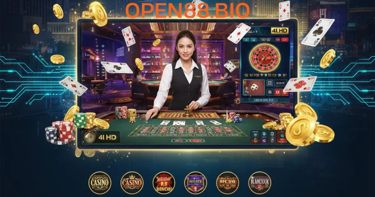 Open88 – Nhà Cái Cá Cược Trực Tuyến Uy Tín Năm 2026 Sảnh casino với người thật chia và và livesteam thời gian thực